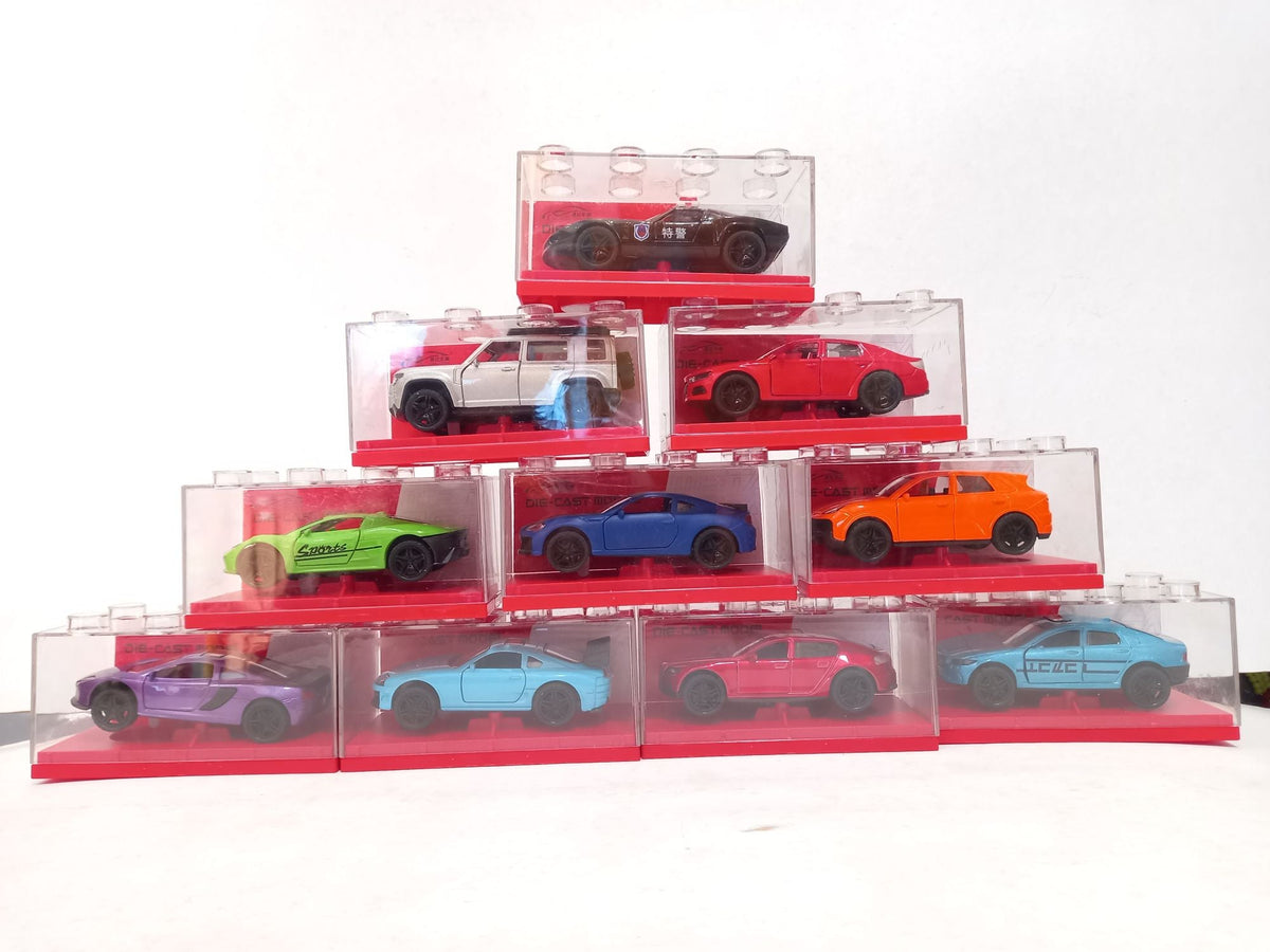 Carro metal caja transparente