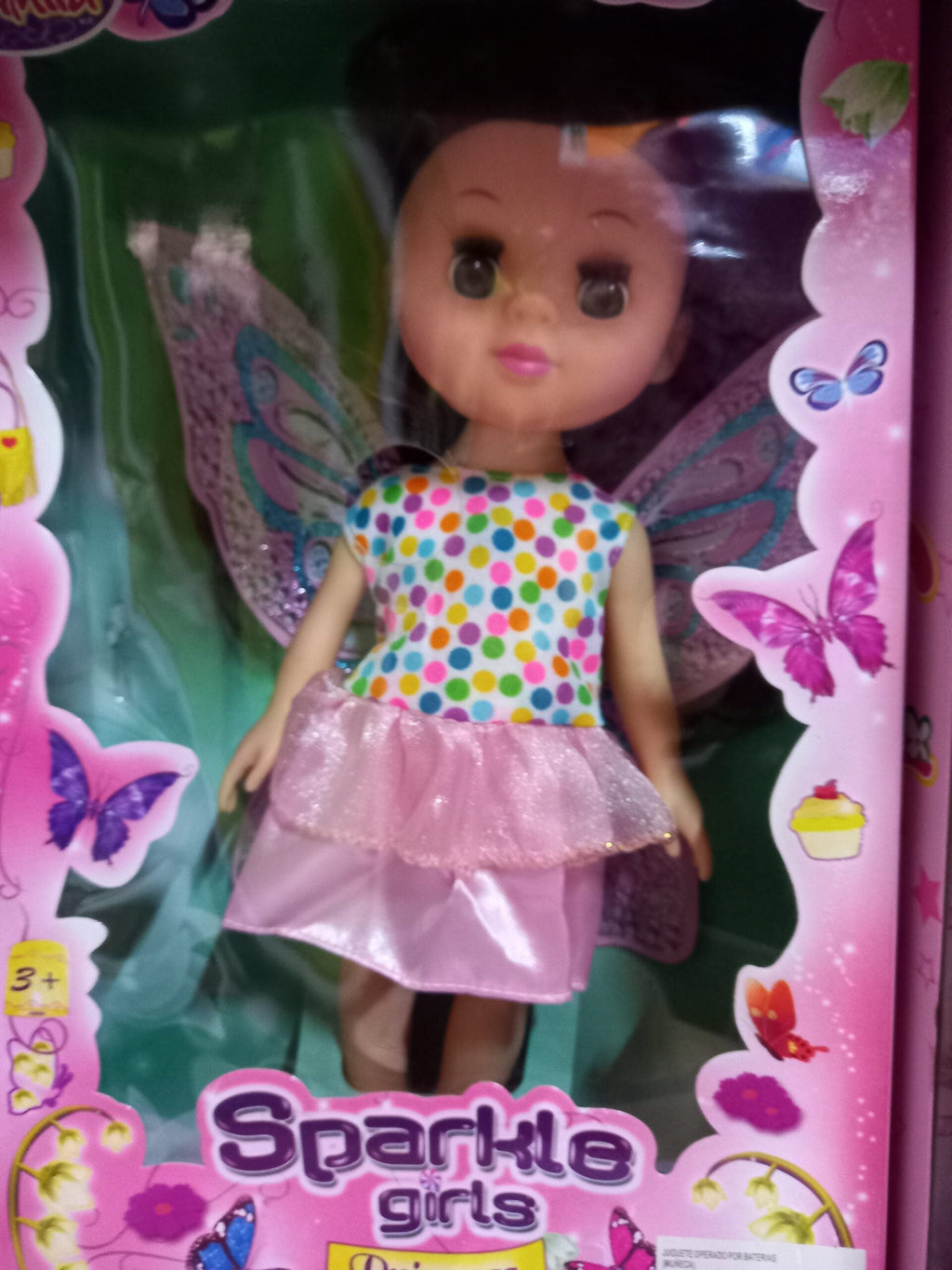 Muñeca hada sparkle luz y sonido