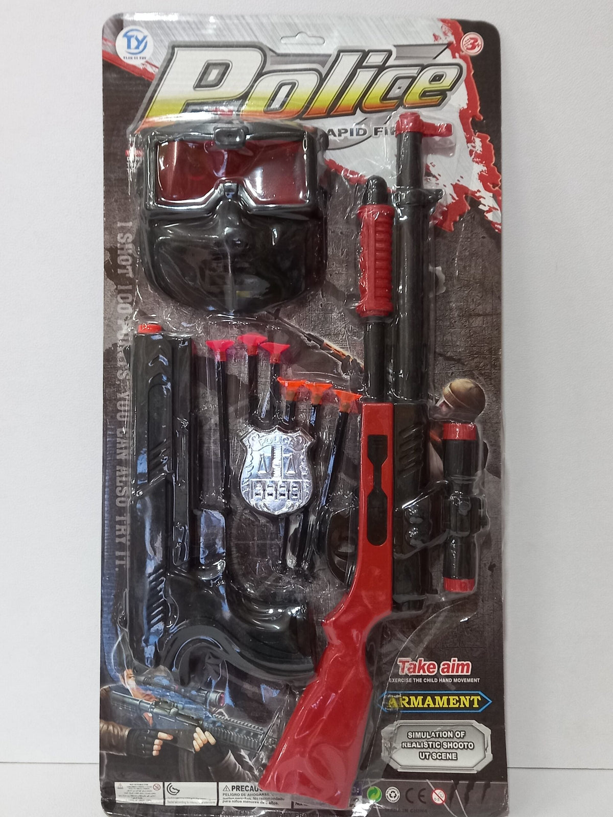 Police máscara pistolas