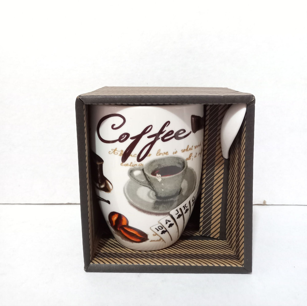 TAZA COFFEE CARTAS CON CUCHARA