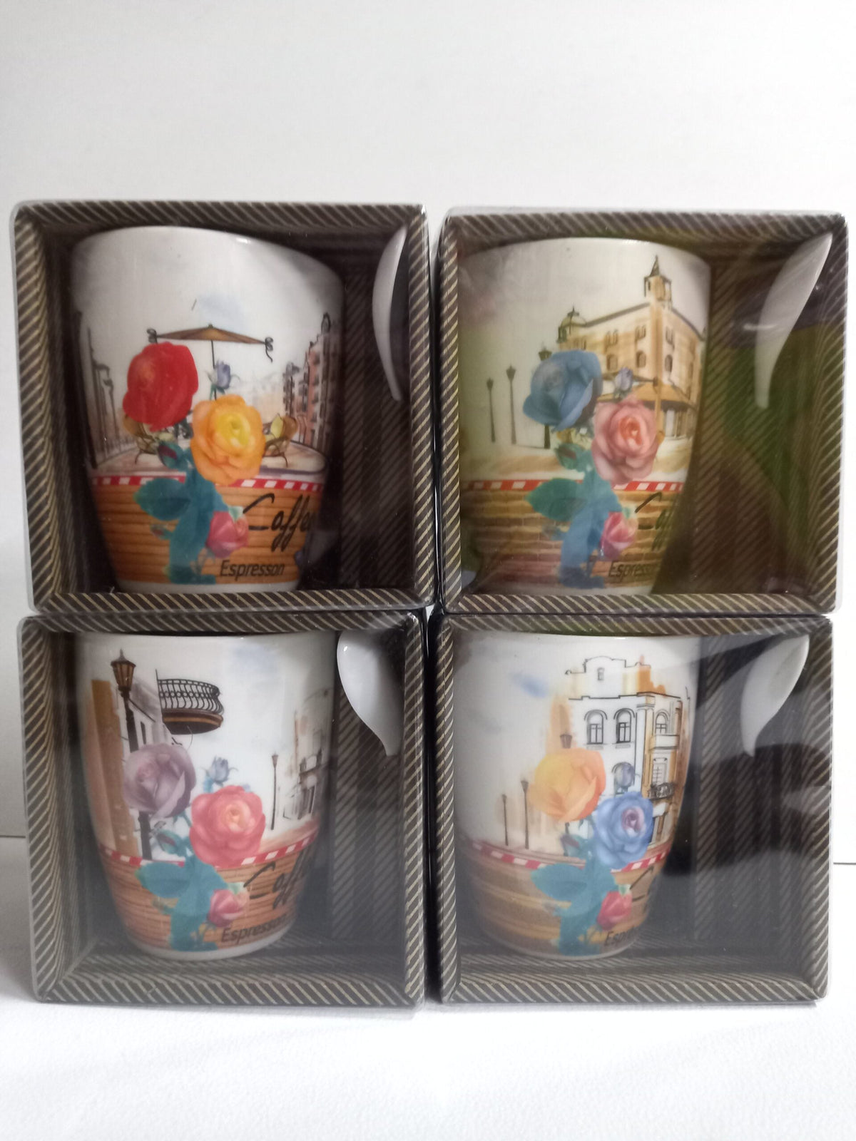 Tazas flor con cuchara 4736