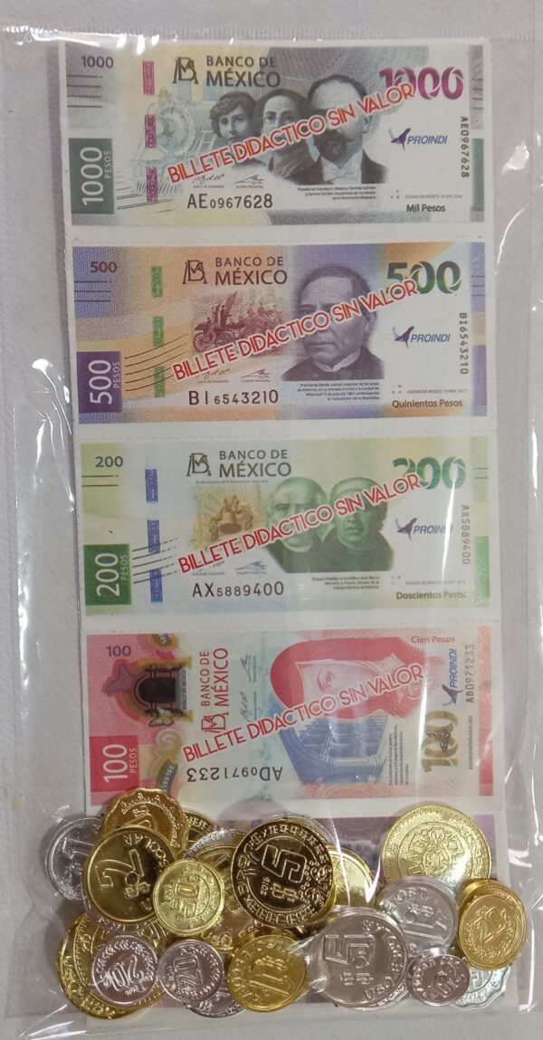 Billetes con monedas